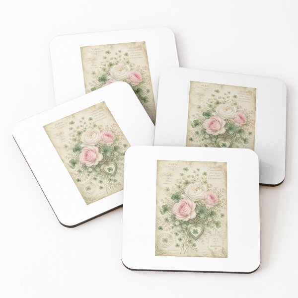 Item preview, Clover floral bouquet with vintage heart charm designed and sold by olenapetol.