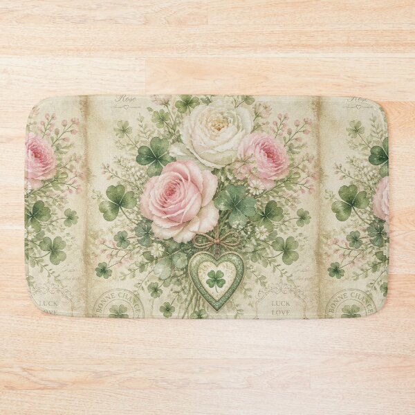 Item preview, Clover floral bouquet with vintage heart charm designed and sold by olenapetol.