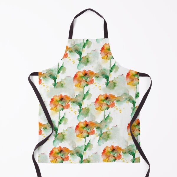 Item preview, Watercolor Autumn Floral Burst - Warm Orange & Green Flowers designed and sold by wissal.studio.