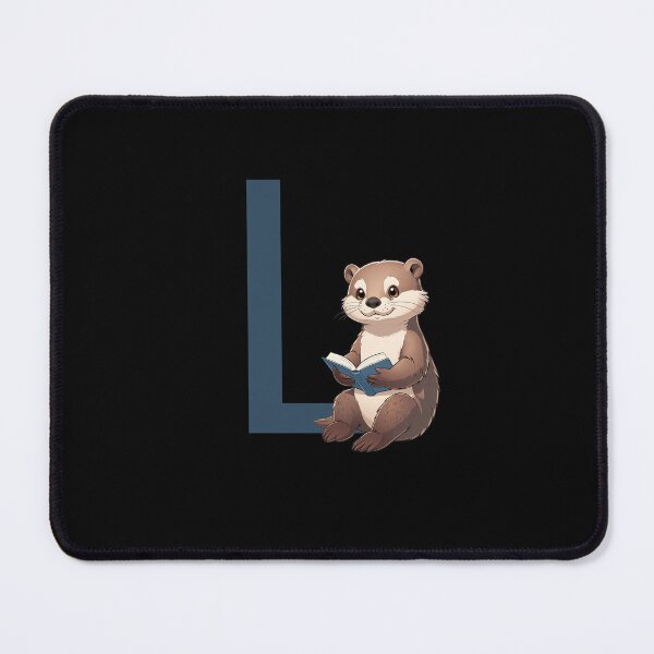 Item preview, Otter Reading Book Letter L designed and sold by Timowo Studio | Fine Line Wildlife Art & Modern Nature Graphics.