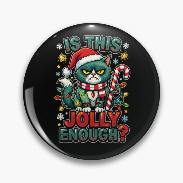 Item preview, Is This Jolly Enough Grumpy Christmas Cat designed and sold by TshirtsOnline-.