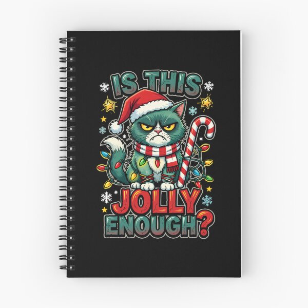 Item preview, Is This Jolly Enough Grumpy Christmas Cat designed and sold by TshirtsOnline-.