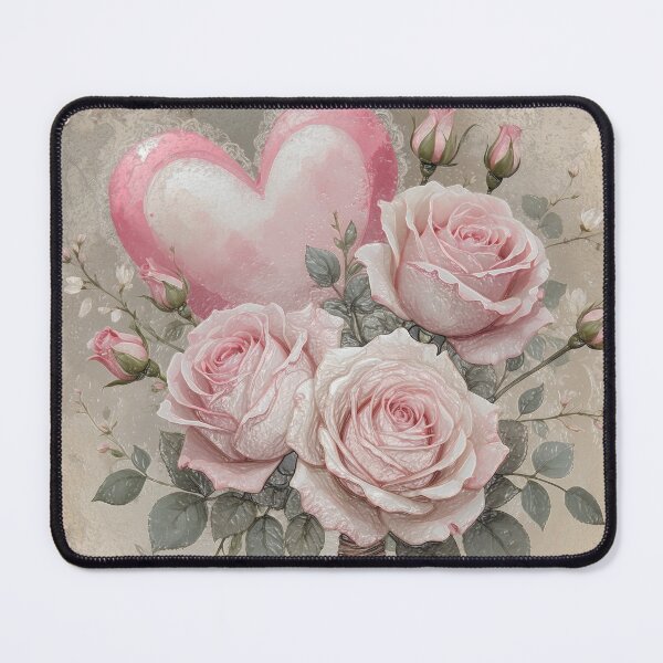 Item preview, Shabby chic pink roses bouquet with heart designed and sold by olenapetol.