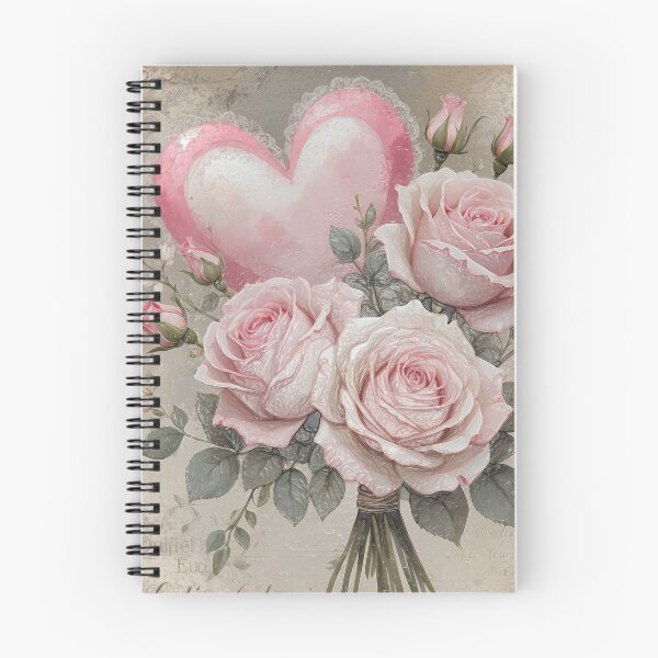 Item preview, Shabby chic pink roses bouquet with heart designed and sold by olenapetol.