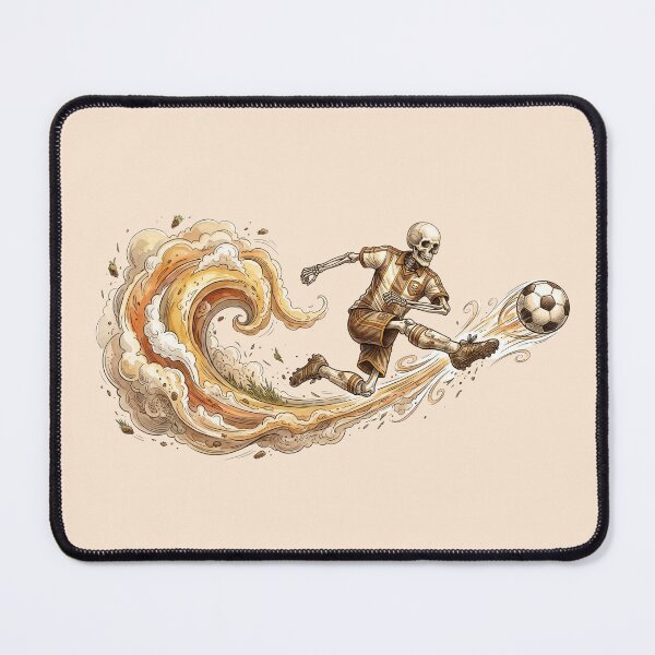 Item preview, Vintage Watercolor Skeleton Soccer Player Wave Kick Art designed and sold by BreezifyDesignStudio.