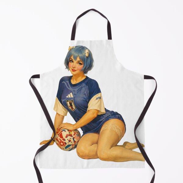 Item preview, Blue Haired Soccer Spirit Retro Pinup designed and sold by Cosplayvintage.