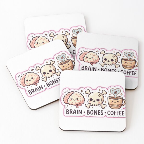 Item preview, Cute Brain, Bones & Coffee Medical Sticker?? designed and sold by SweetieMedArt.