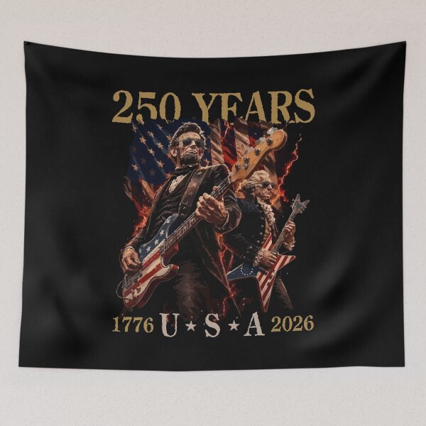 Item preview, Presidents Abe Lincoln and George Washington Playing Guitar designed and sold by hobrath.