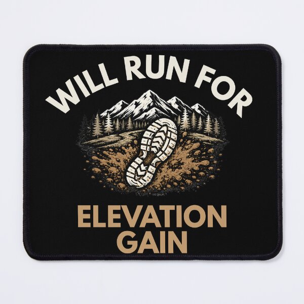 Item preview, Will Run For Elevation Gain | Trail Running Mountain Runner T-Shirt designed and sold by The Hairy Melon.