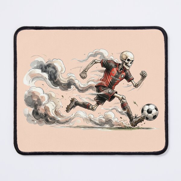 Item preview, Vintage Skeleton Soccer Player Speed Demon Smoke Trail Art designed and sold by BreezifyDesignStudio.