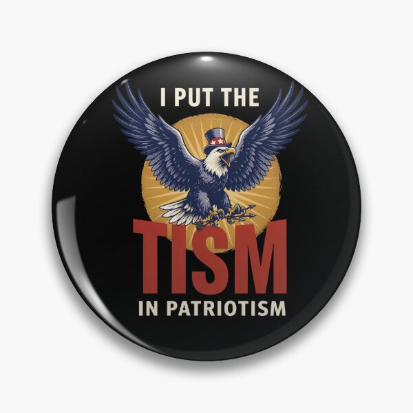 Item preview, I Put The Tism In Patriotism - Funny Retro Propaganda Eagle Autism Patriotic Humor designed and sold by DONT ASK CLUB.