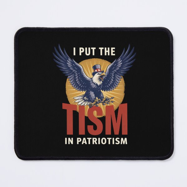 Item preview, I Put The Tism In Patriotism - Funny Retro Propaganda Eagle Autism Patriotic Humor designed and sold by DONT ASK CLUB.