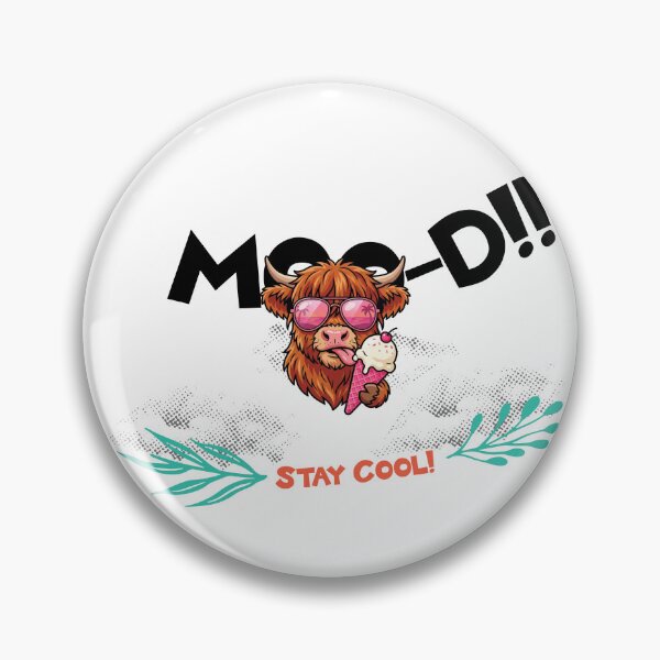 Item preview, MOO-D Highland Cow Stay Cool — funny Highland cow with sunglasses & ice cream designed and sold by BoosterShop.
