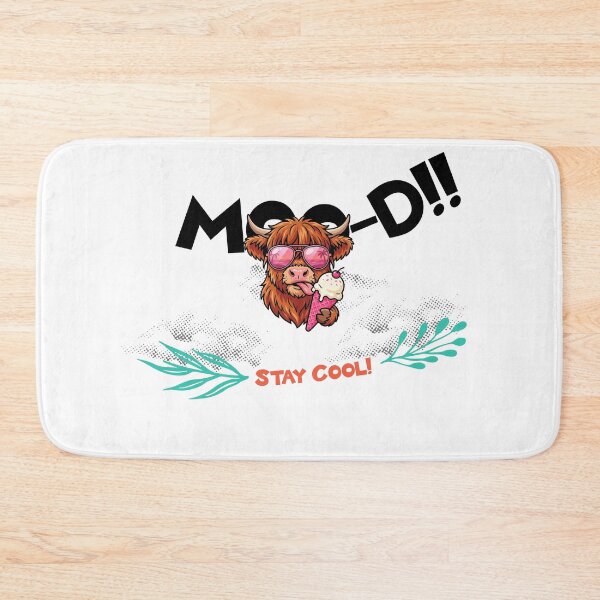 Item preview, MOO-D Highland Cow Stay Cool — funny Highland cow with sunglasses & ice cream designed and sold by BoosterShop.