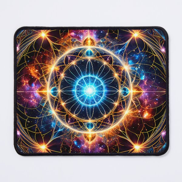 Item preview, Futuristic Electric Glow Mandala Neon Portal Wide designed and sold by CuteSlothWorld.