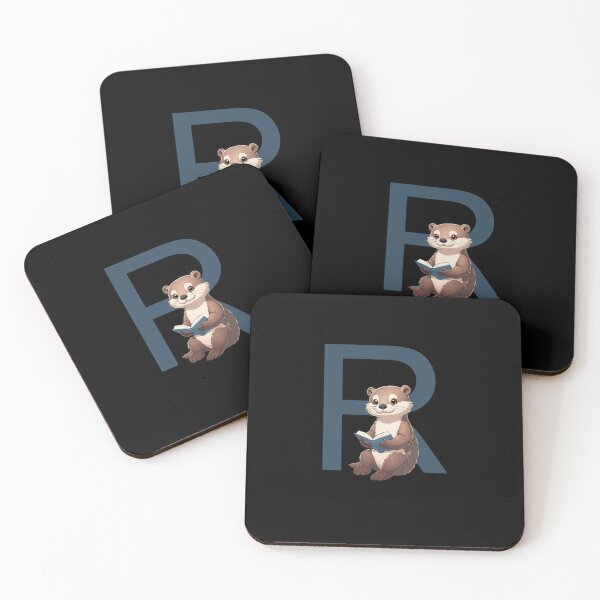 Item preview, Otter Reading Book Letter R designed and sold by Timowo Studio | Fine Line Wildlife Art & Modern Nature Graphics.