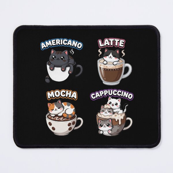 Item preview, Cute Coffee Cats Americano Latte Mocha Cappuccino designed and sold by TshirtsOnline-.