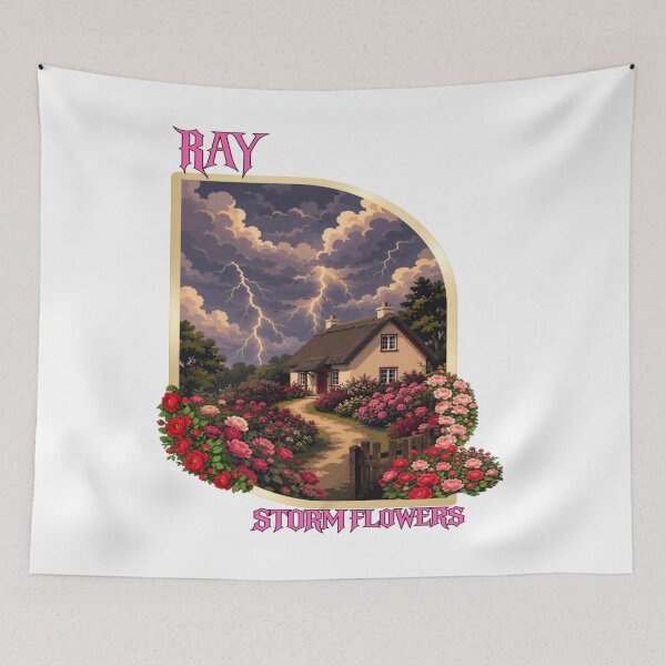 Item preview, RAY Storm Cottage | Cozy Cottage Garden Lightning Landscape Art designed and sold by RAYapparel.