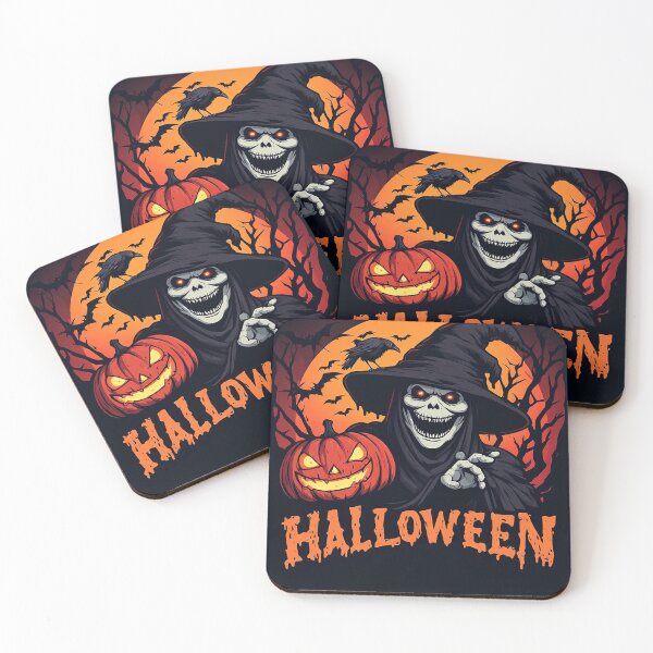 Item preview, Dark Gothic Skeleton With Glowing Pumpkin Halloween designed and sold by Cute Animals And Royal Art.