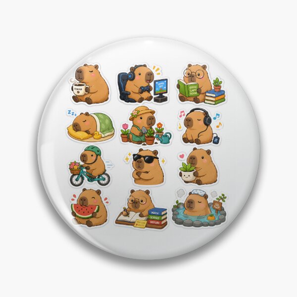 Item preview, Capybara Sticker Pack – Cozy Kawaii Adventures designed and sold by FAZ-DESIGNS.