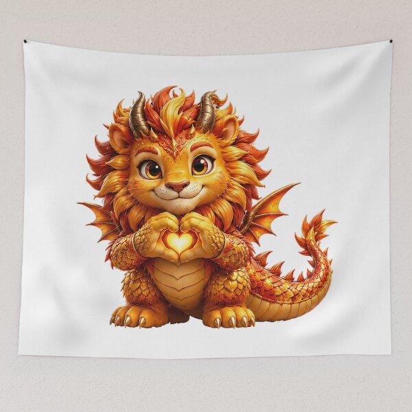 Item preview, Solarheart the Leo Dragon: Flame of Joy designed and sold by BlissBlvdShop.