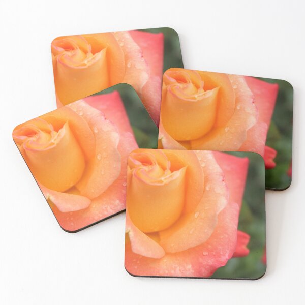 Item preview, Golden Orange Rose with Dew Drops | Romantic Floral Photography designed and sold by Cha-s-lens.