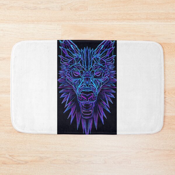 Item preview, Neon Geometric Cyberpunk Wolf Head designed and sold by VRD Arena.