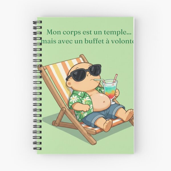Item preview, A pot-bellied man sipping fruit juice on a deckchair designed and sold by Art70shop.