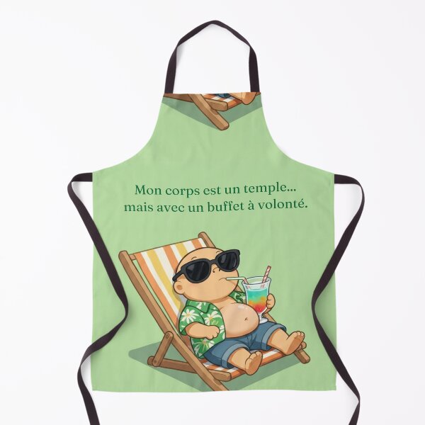 Item preview, A pot-bellied man sipping fruit juice on a deckchair designed and sold by Art70shop.