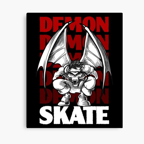 Skull Demon Skate, Skateboard Design Canvas Print