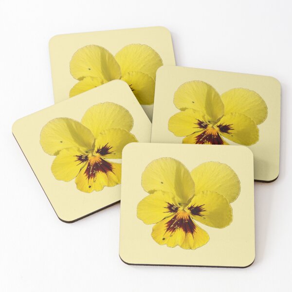 Item preview, Yellow Tricolor Pansy Blossom Isolated on Cream Background designed and sold by BalkanBloom.
