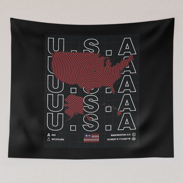 Item preview, USA Minimal Map designed and sold by Atlas-Array.