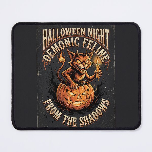 Item preview, Cat Demon Emerging From a Jack O Lantern designed and sold by ASTRAL ART LAB.