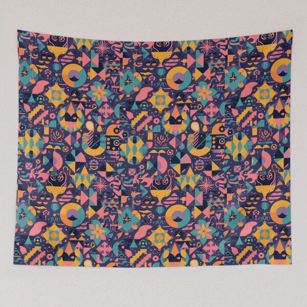Item preview, Modern Geometric Abstract Pattern – Retro Colour Block Design designed and sold by My Gluten Free Life UK.