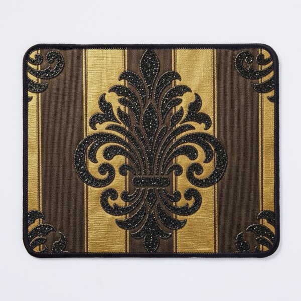 Item preview, Striped Brown & Gold Faux Texture Damask designed and sold by DesignsByPrnces.