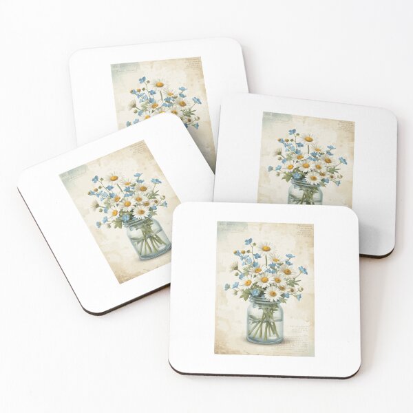 Item preview, Daisy flowers in glass jar cottagecore style designed and sold by olenapetol.