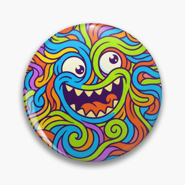Item preview, Whimsical Rainbow Swirl Monster Doodle Face designed and sold by maplesoulkiller.
