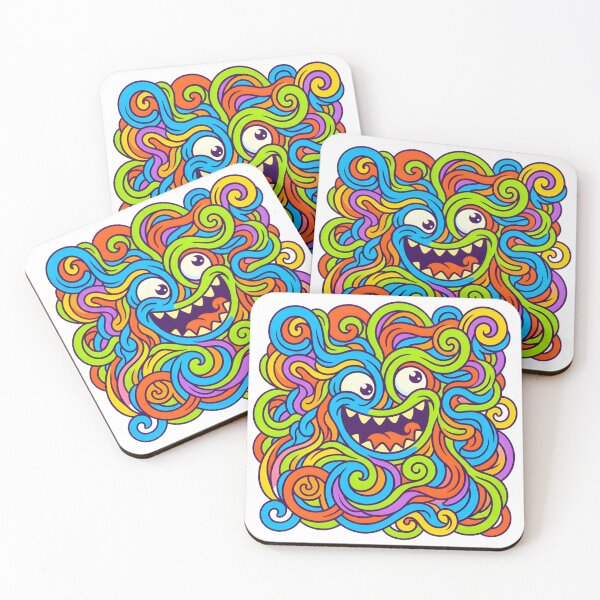 Item preview, Whimsical Rainbow Swirl Monster Doodle Face designed and sold by maplesoulkiller.