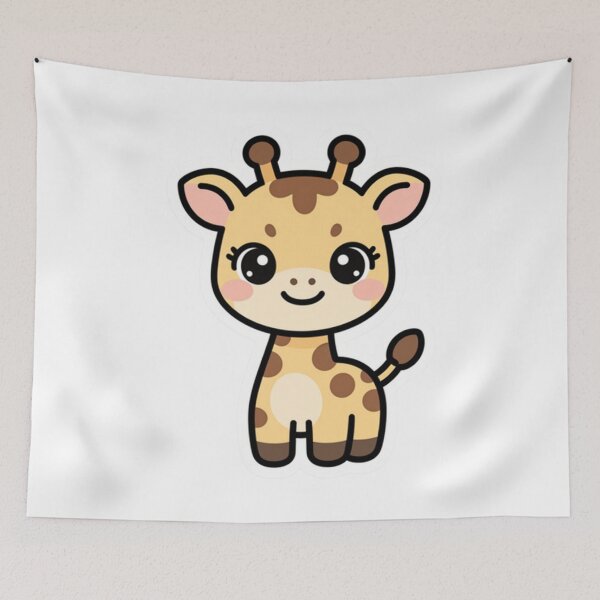 Item preview, Cute Cartoon Giraffe Watercolor Animal Art designed and sold by anime355.