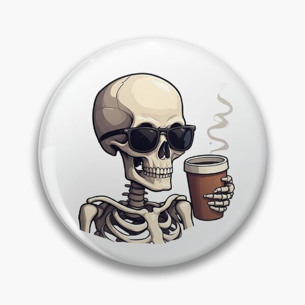 Item preview, Skeleton Wearing Sunglasses Sipping Morning Coffee ? designed and sold by Cute Animals And Royal Art.