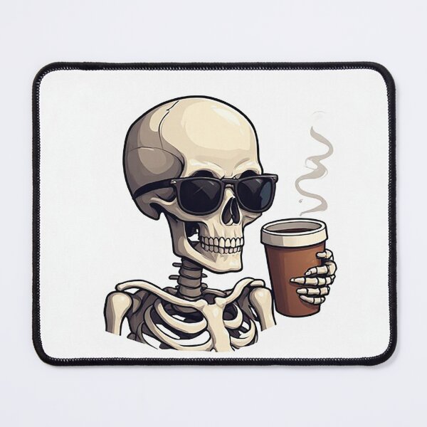 Item preview, Skeleton Wearing Sunglasses Sipping Morning Coffee ? designed and sold by Cute Animals And Royal Art.