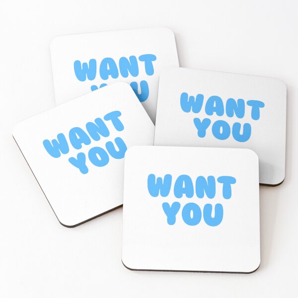 Item preview, Want You – Soft Blue Aesthetic Typography designed and sold by K-Fashion Hub.