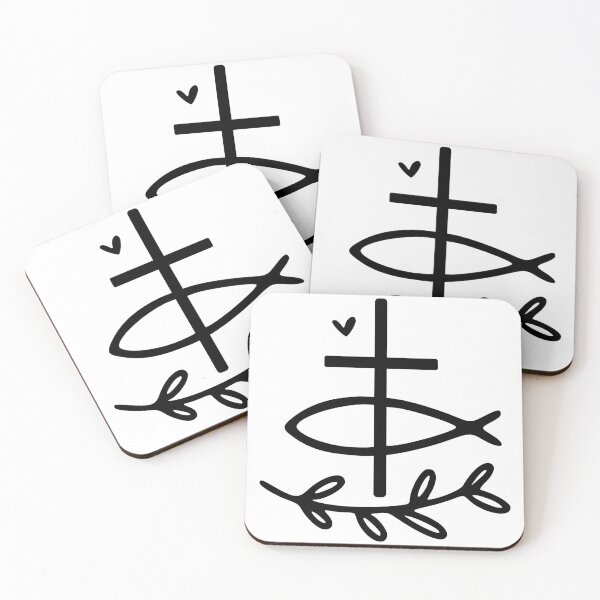 Item preview, Christian symbols - Followers of Christ - cross, fish, olive branch designed and sold by smooshfaceutd.