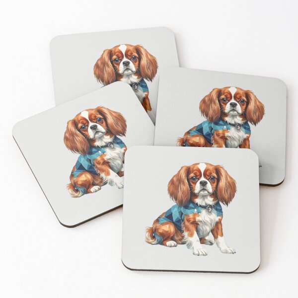 Item preview, Geometric Cavalier King Charles - Modern Pet Art designed and sold by Tklezardesigns.