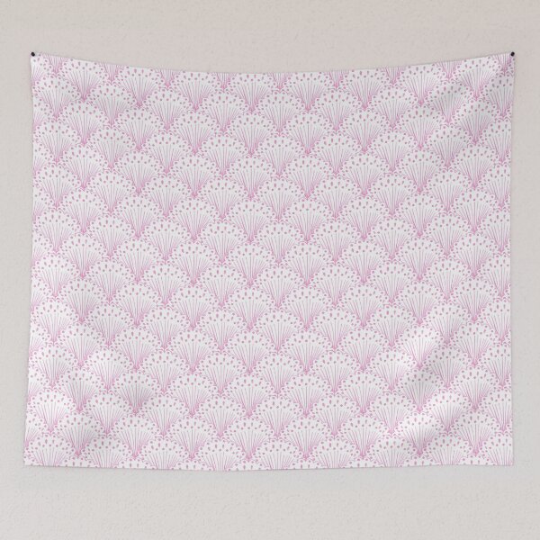 Item preview, Pink Scallop Shell Pattern  Coastal Chinoiserie Seaside Repeat Design designed and sold by anigui.