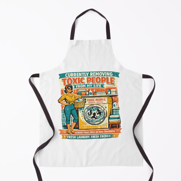 Item preview, Currently Removing Toxic People – Retro Vintage Self Care Laundry Illustration designed and sold by MedRoh.