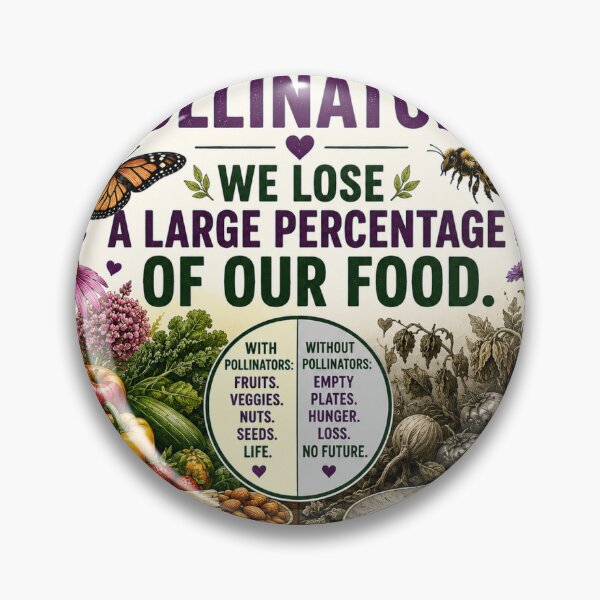Item preview, Without Pollinators We Lose Food | Pollinator Awareness Sticker designed and sold by Whiskered Garden Studio.