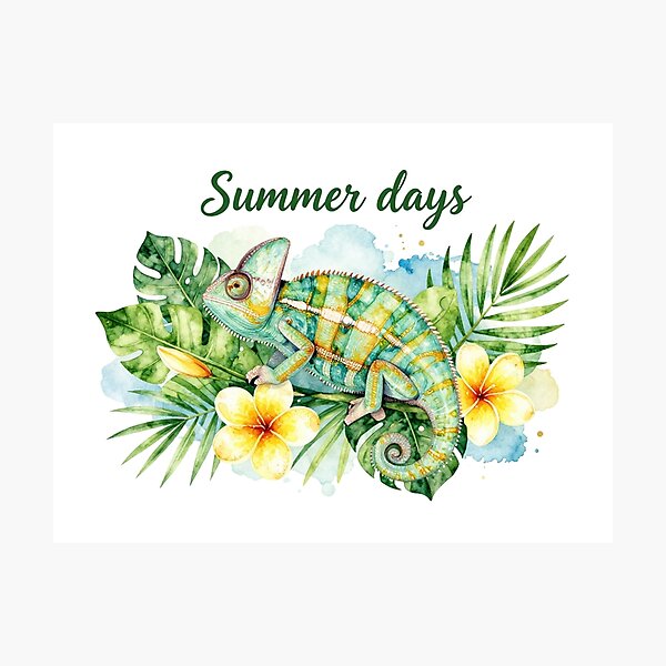Item preview, Chameleon Among Sunlit Flowers designed and sold by EdicrisR.