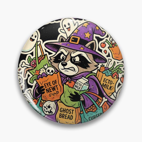 Item preview,  Witch Raccoon Struggling With Cursed Groceries designed and sold by ASTRAL ART LAB.