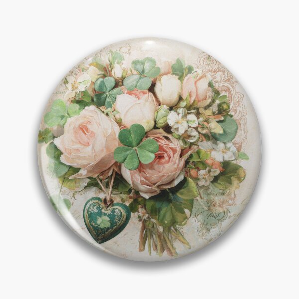 Item preview, Vintage floral bouquet with green heart charm designed and sold by olenapetol.